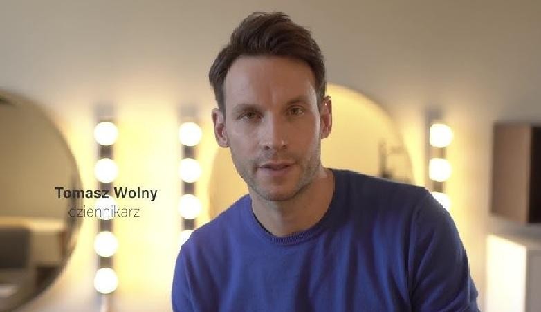 Tomasz Wolny w tańcu z partnerką na parkiecie programu 